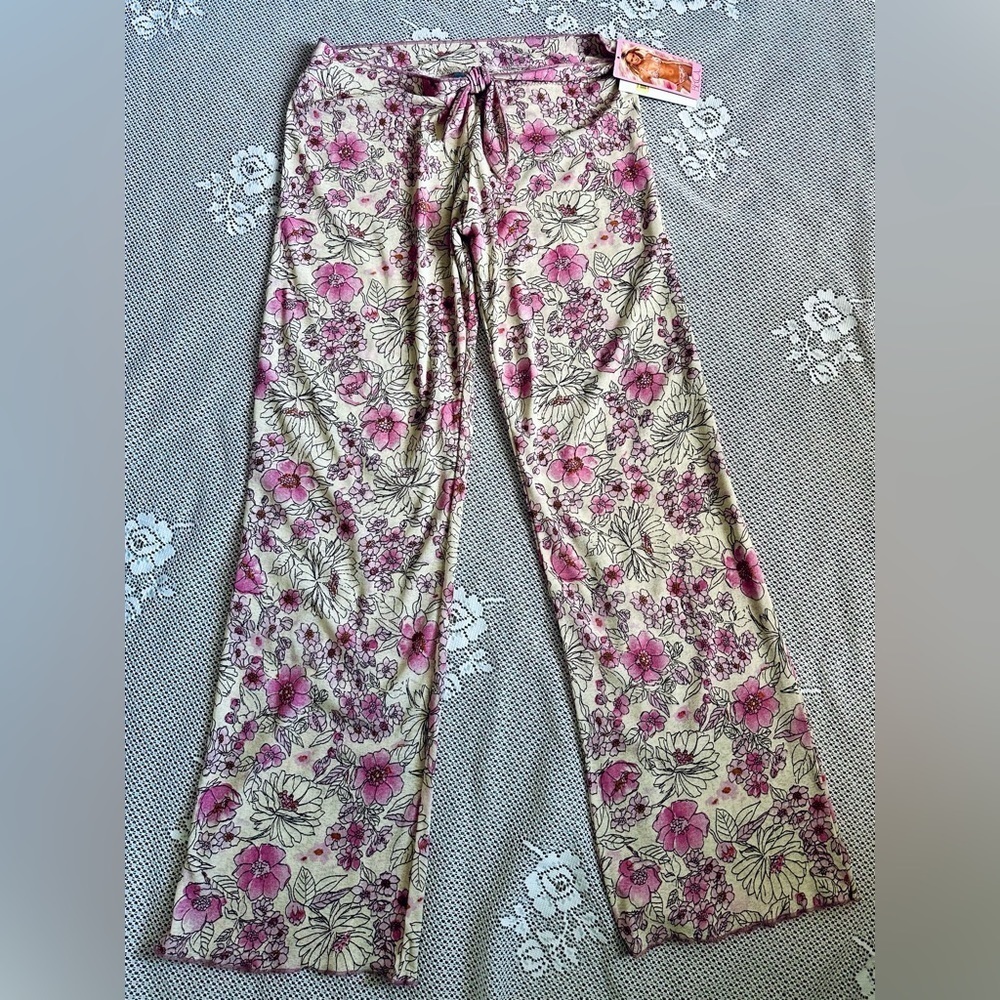 Y2K Becca Floral Swimsuit Coverup Pants NWT